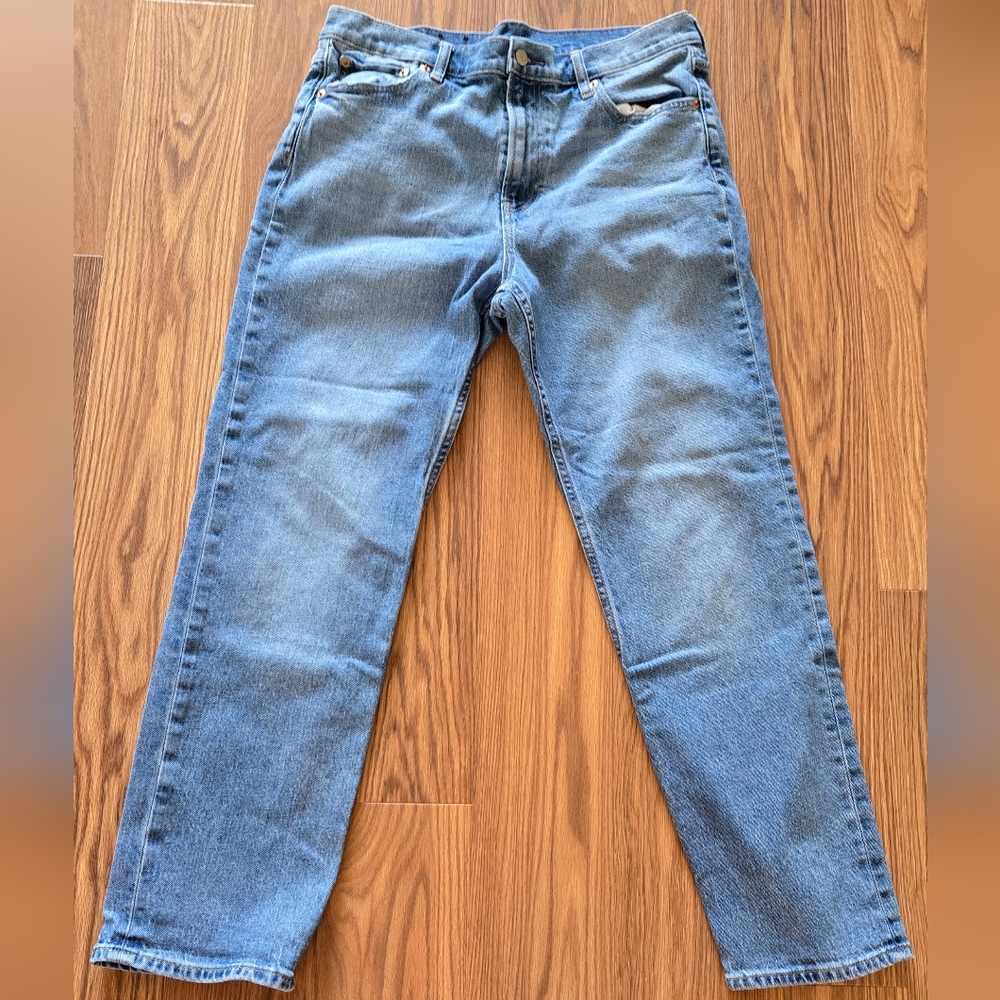 GAP Women's 90s Straight Leg High Rise Light Blue Jeans 14 Short